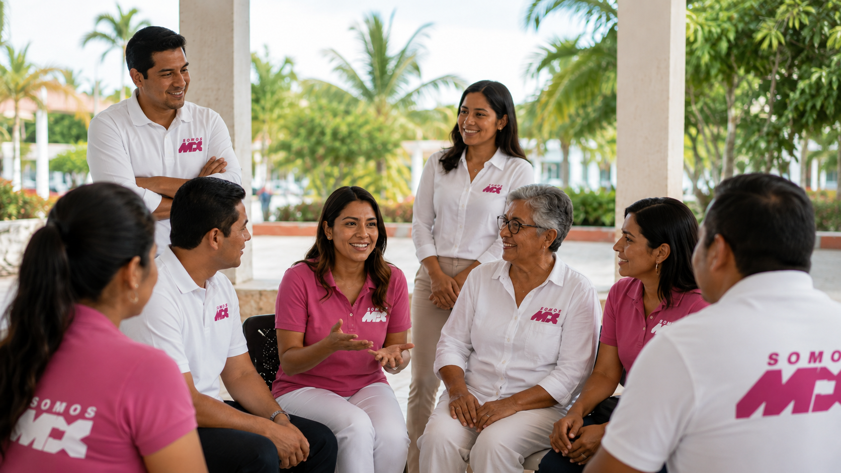 Personas de Quintana Roo reunidas como comunidad